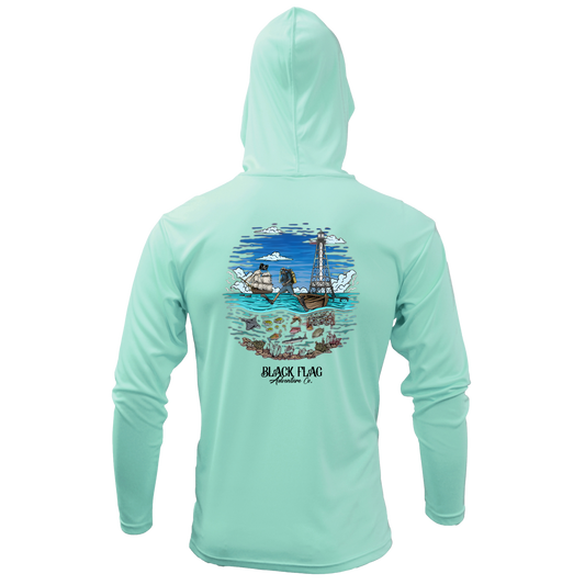 Alligator Blues Hooded UPF LS Shirt