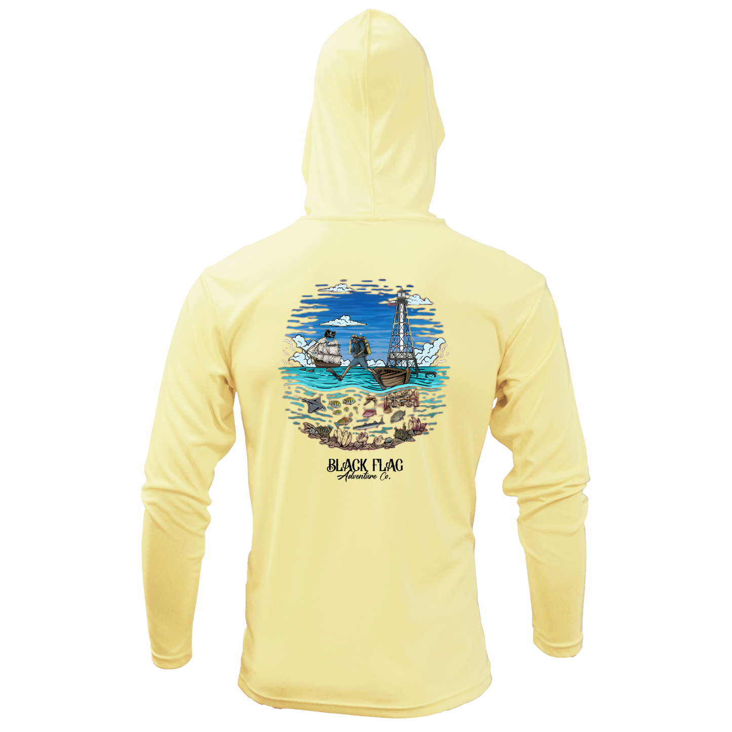 Alligator Blues Hooded UPF LS Shirt