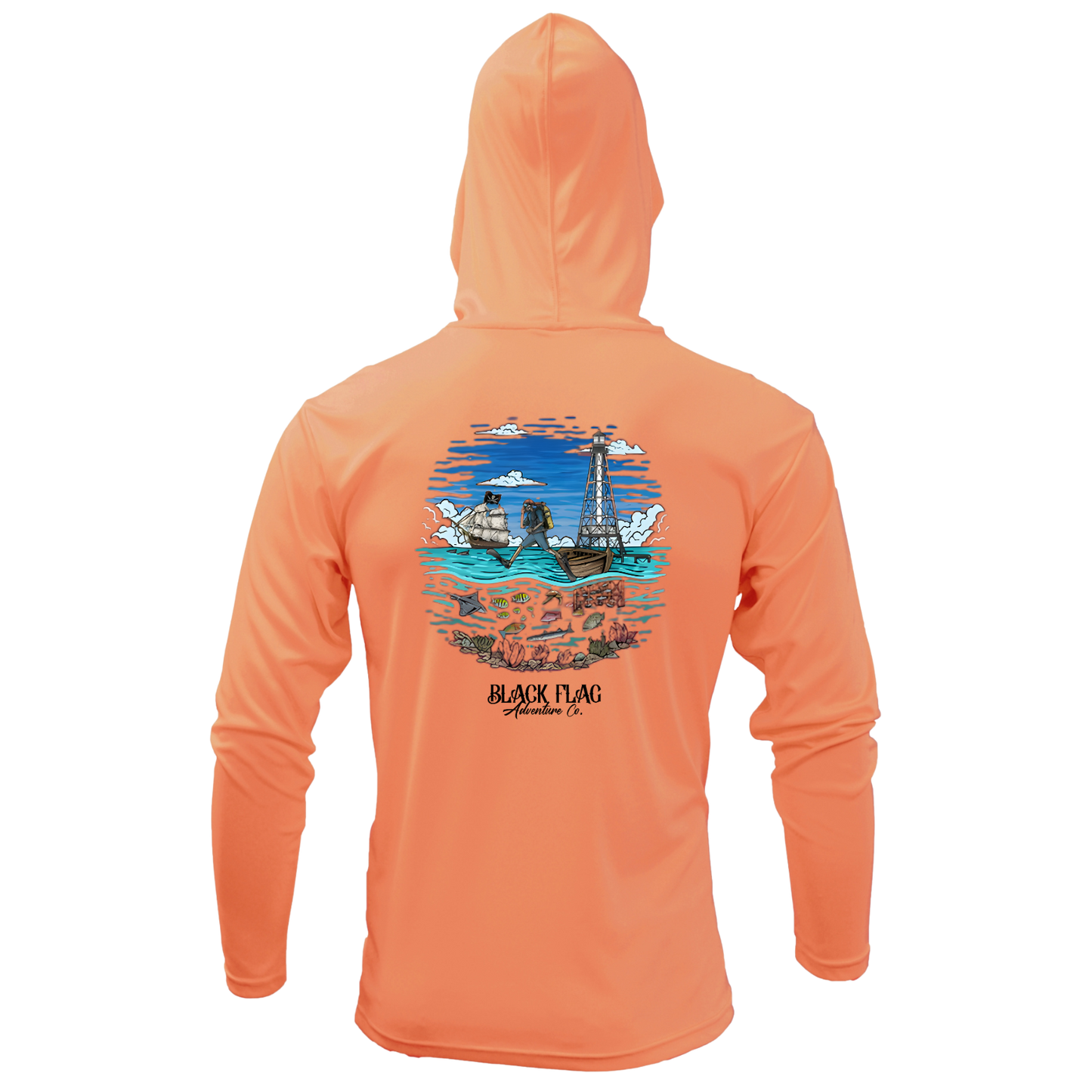 Alligator Blues Hooded UPF LS Shirt