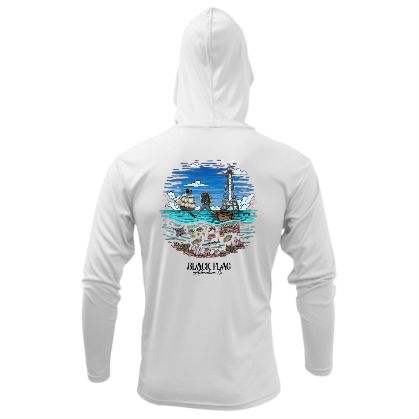 Alligator Blues Hooded UPF LS Shirt