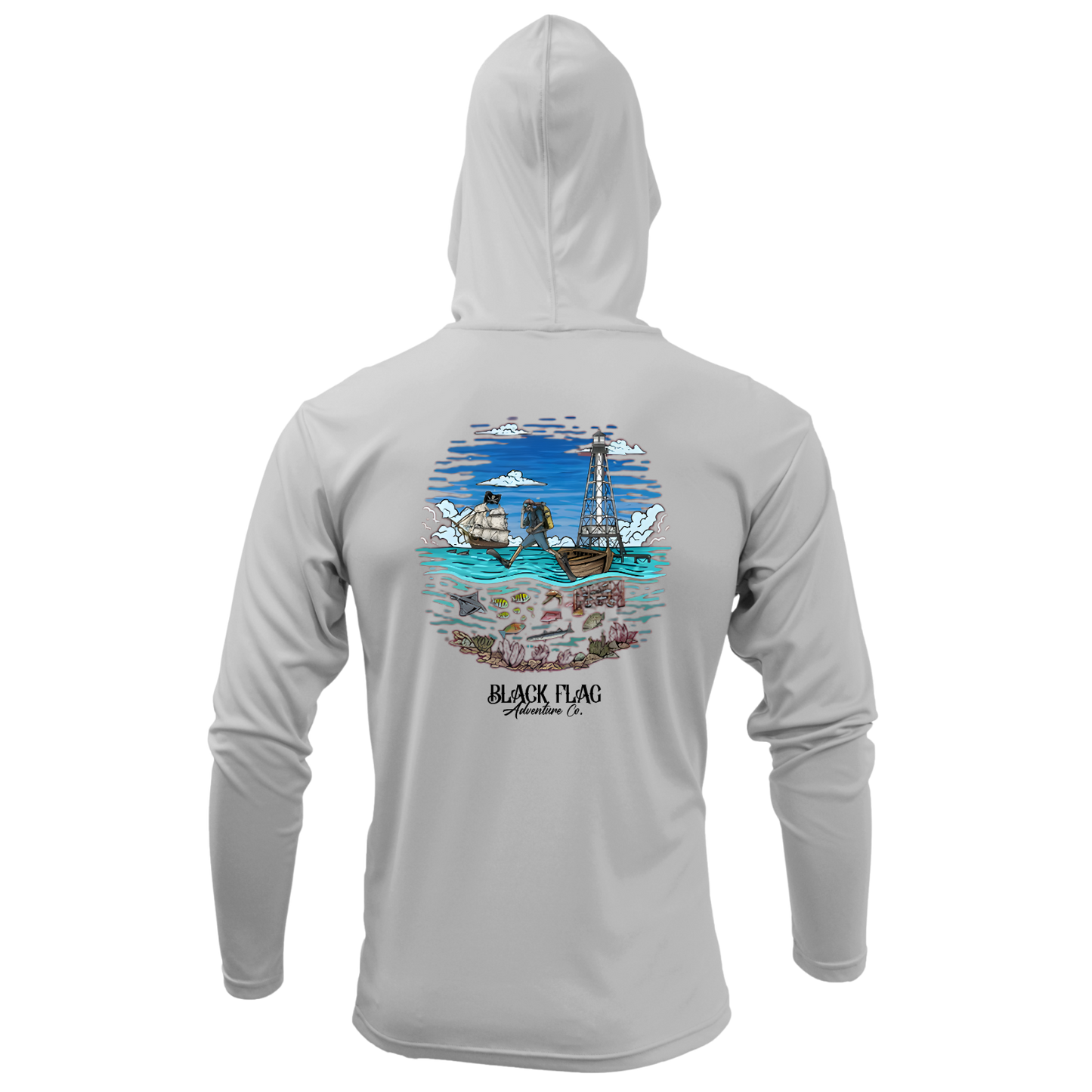 Alligator Blues Hooded UPF LS Shirt